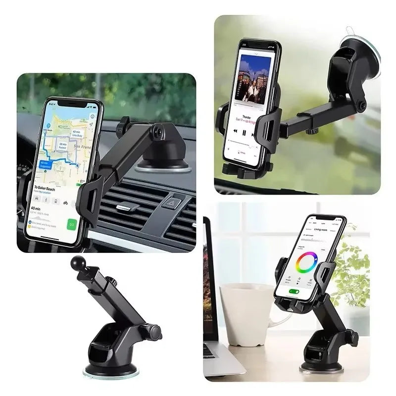 2025 Universal Car Phone Holder – 360° Windshield & Dashboard Mount with Strong Suction for Smartphones