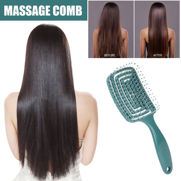 1Pcs Elastic Massage Comb Hollow Out Hair Brush Scalp Massage Combs Hair Styling Detangler Fast Blow Drying Detangling Tool
