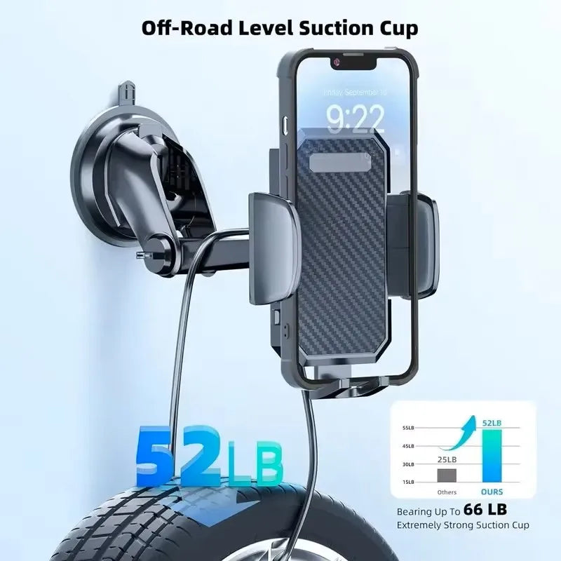 2025 Universal Car Phone Holder – 360° Windshield & Dashboard Mount with Strong Suction for Smartphones