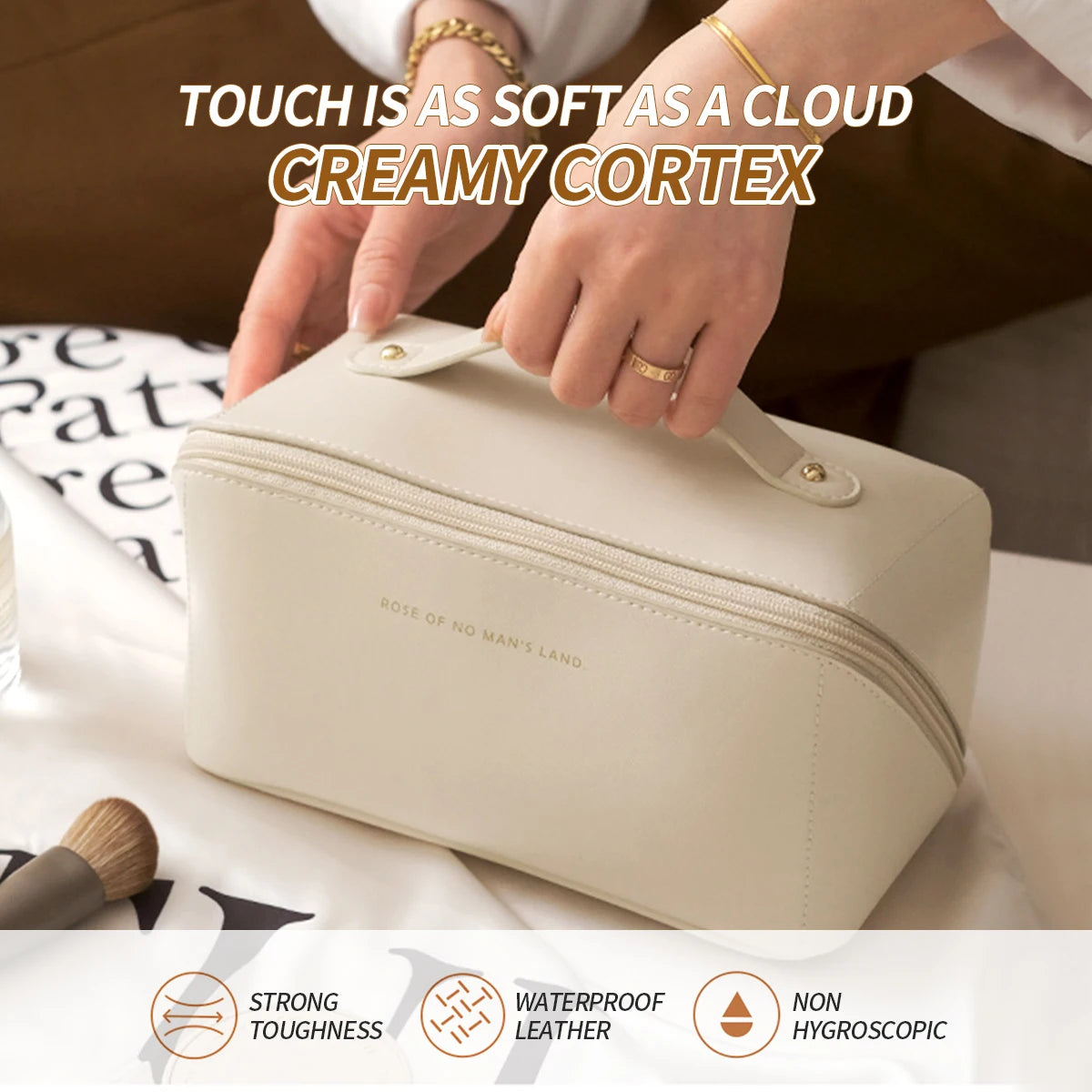 Luxury Makeup Organizer Bag – Travel Toiletry Pouch with Zip Closure for Women