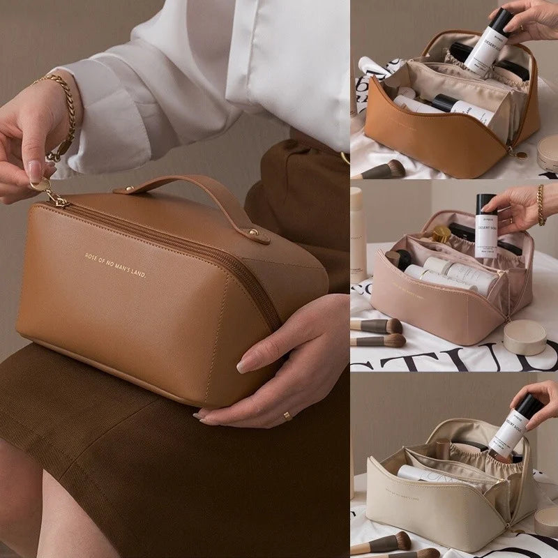 Luxury Makeup Organizer Bag – Travel Toiletry Pouch with Zip Closure for Women