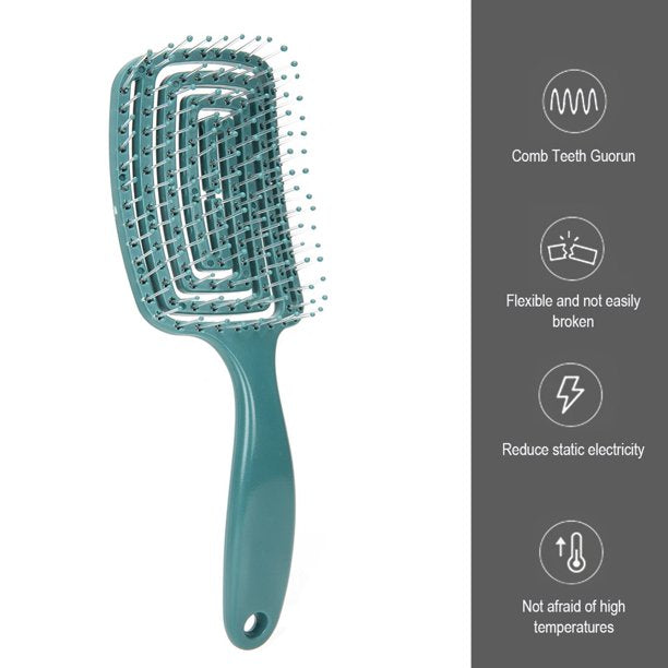 1Pcs Elastic Massage Comb Hollow Out Hair Brush Scalp Massage Combs Hair Styling Detangler Fast Blow Drying Detangling Tool