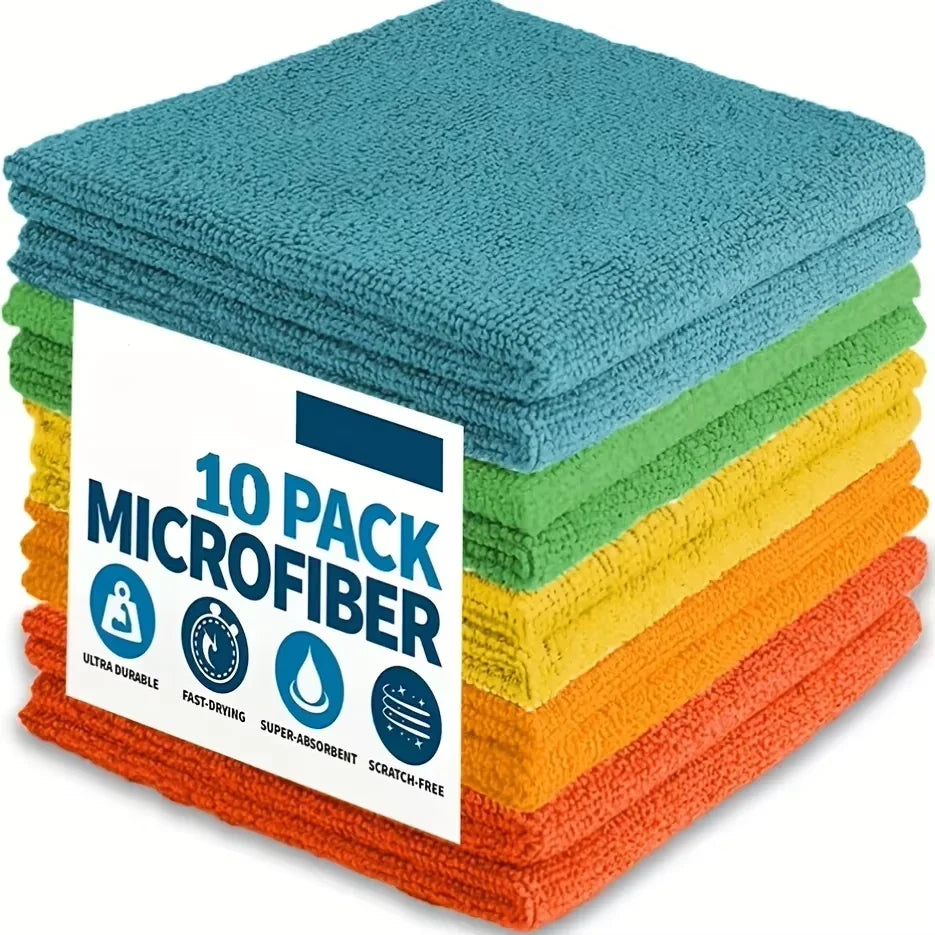 Ultra-Fine Microfiber Kitchen Towels – Soft, Absorbent & Stain-Removing (5/10/20pcs Set)